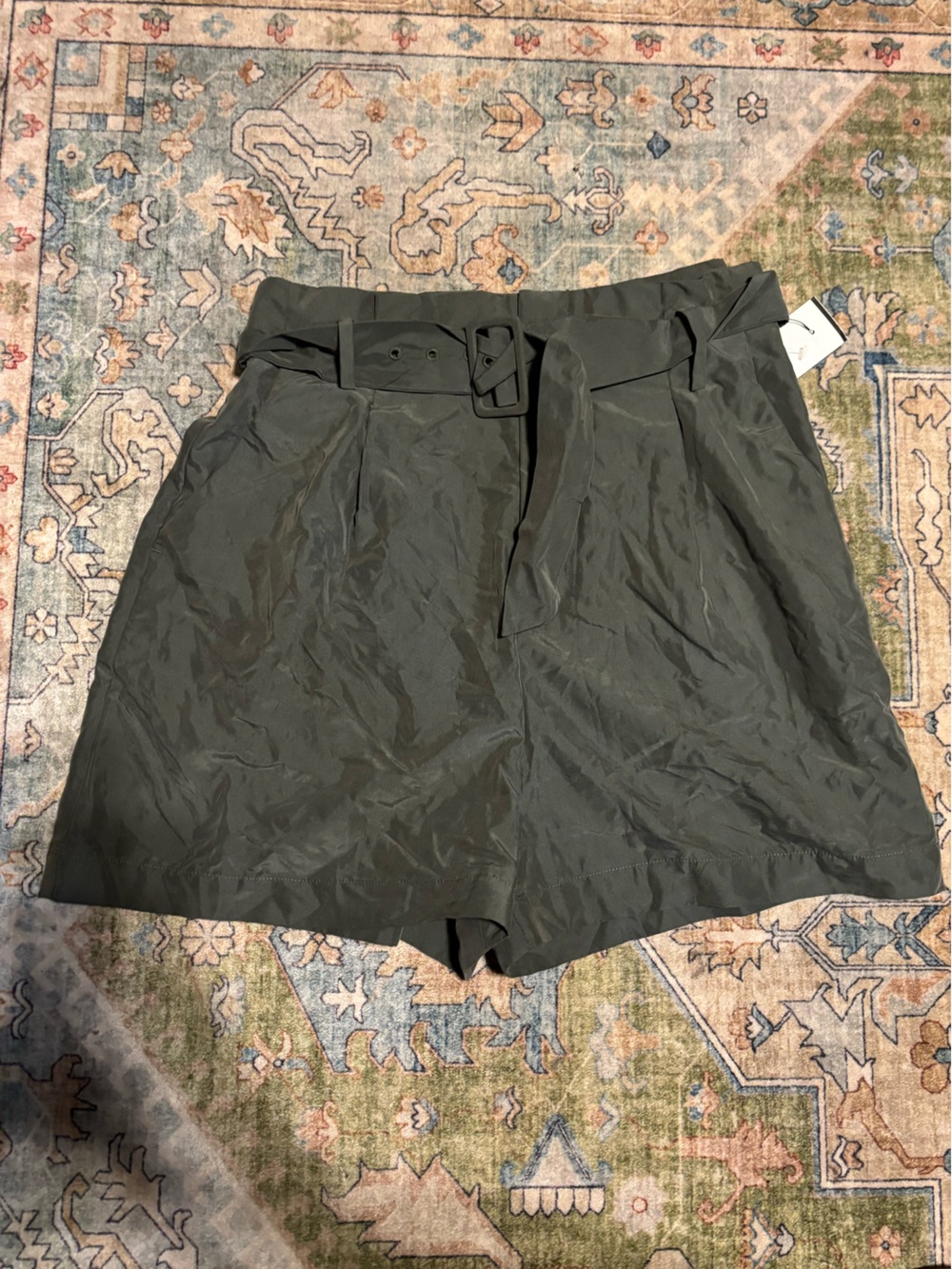 a new day Olive Green Short Skirt with Belt Loop Detail